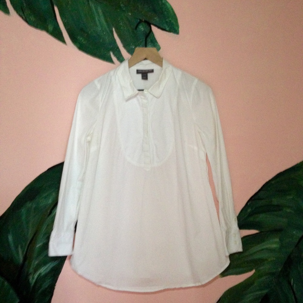A Pea In The Pod White Button Down Blouse Office